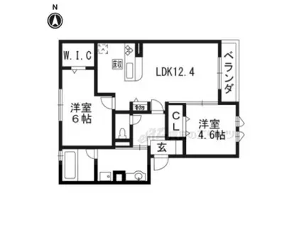 リアンファミリアル棟(2LDK/1階)の間取り写真