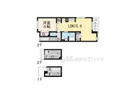 ルートメゾン(1LDK/3階)の間取り写真