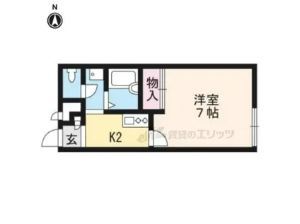 レオパレス鳴滝(1K/1階)の間取り写真