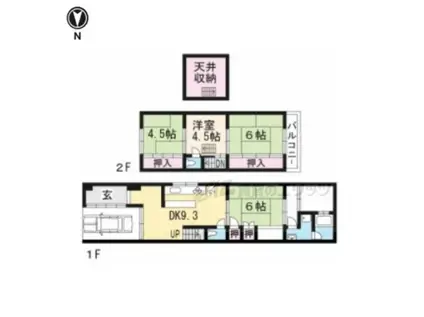 京都市烏丸線 北大路駅 徒歩13分 1階建 築39年(4LDK)の間取り写真