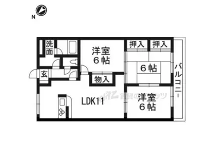 レジデンス守山(3LDK/3階)の間取り写真