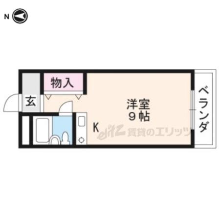 グラシューズなかにし(ワンルーム/2階)の間取り写真