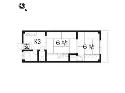 下津ハイツ(2K/2階)の間取り写真