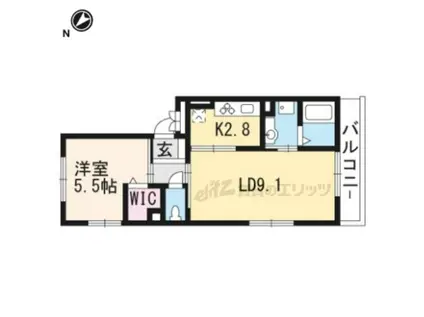 COZY COURT竹中(1LDK/2階)の間取り写真