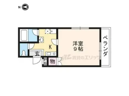 フラット伊冨貴(1K/1階)の間取り写真