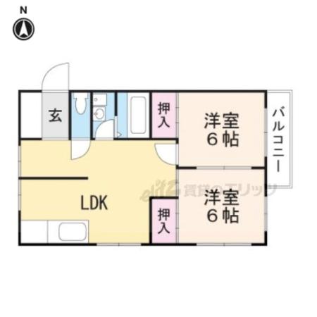 マンションみやび(2LDK/2階)の間取り写真