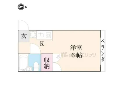 シエロガーデン(1K/4階)の間取り写真