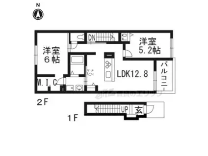 LIERRE淀南(2LDK/2階)の間取り写真