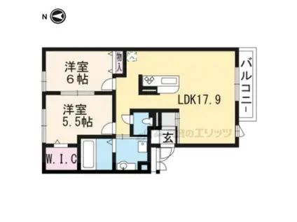 カーサ ルミノサ ウーノ(2LDK/3階)の間取り写真