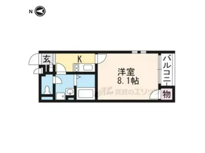 クレイノゆずりは(1K/1階)の間取り写真