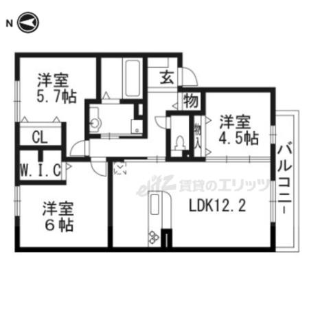 ディアコート(3LDK/2階)の間取り写真
