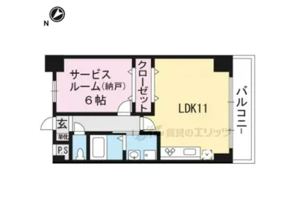 グランヒル吉祥院(1LDK/6階)の間取り写真