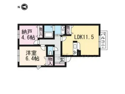 メイプル俣野(1LDK/1階)の間取り写真