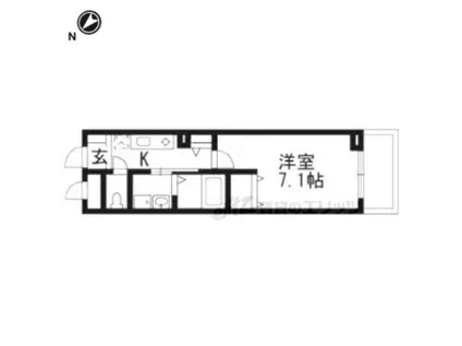 ブライトアイリス(1K/4階)の間取り写真