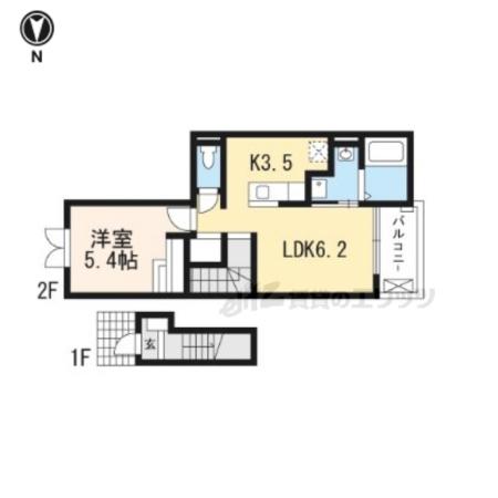 テオーリア小川(1LDK/2階)の間取り写真