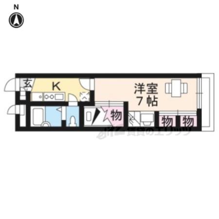 レオパレスRADUNO雲宮(1K/2階)の間取り写真