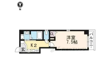 レヴィア京町(1K/3階)の間取り写真
