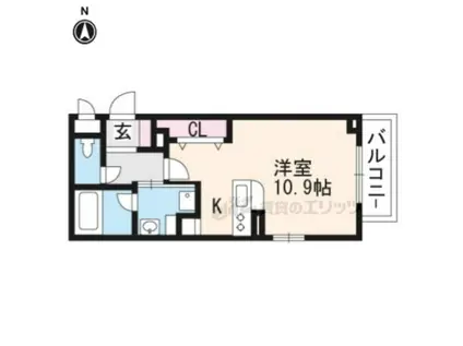 BONHEURHALE(ワンルーム/2階)の間取り写真