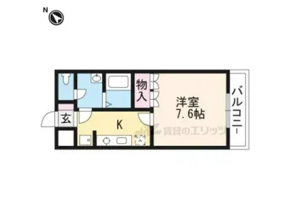 エターナル K・T(1K/1階)の間取り写真