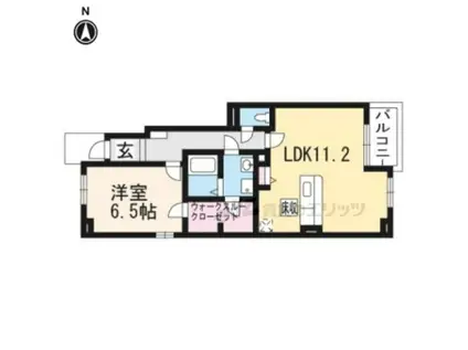 エヴァーグリーン瀬田(1LDK/1階)の間取り写真