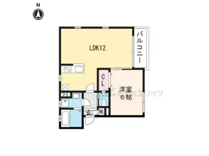 フォレス鳥羽(1LDK/1階)の間取り写真