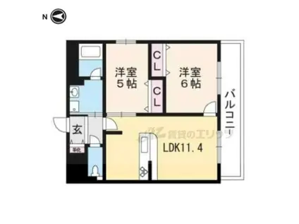 CAVEDEK(2LDK/3階)の間取り写真