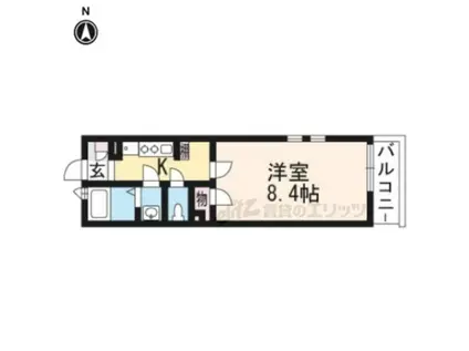 クレイノセントコージア山崎(1K/2階)の間取り写真