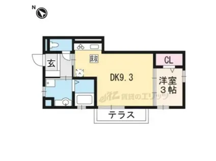 グリーン パーク(1LDK/1階)の間取り写真