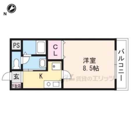ドーミトゥリィ久野部(1K/4階)の間取り写真