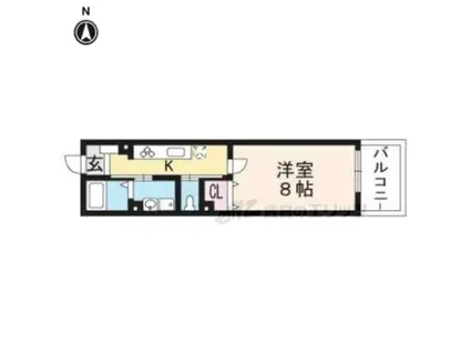 カルーナ(1K/1階)の間取り写真