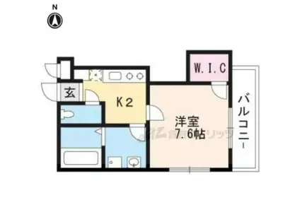 グルーブ京田辺(1K/2階)の間取り写真