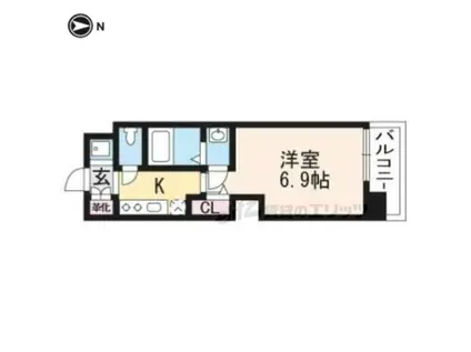 アクアプレイス京都洛南(1K/7階)の間取り写真