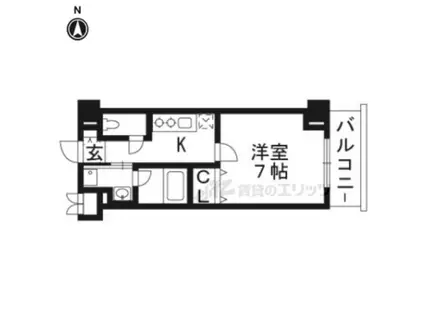 アスヴェル京都東寺前(1K/5階)の間取り写真