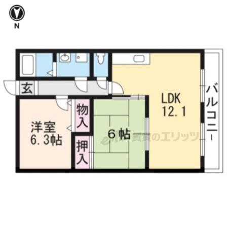 RIVER ANNE RENA(2LDK/2階)の間取り写真