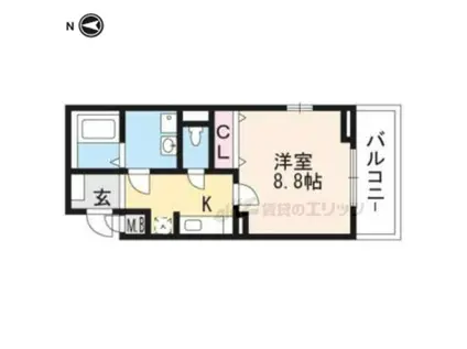 ル・ソレイユ(1K/1階)の間取り写真