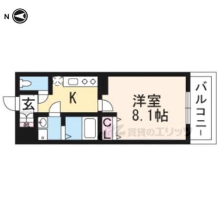 アドバンス京都アリビオ(1K/3階)の間取り写真