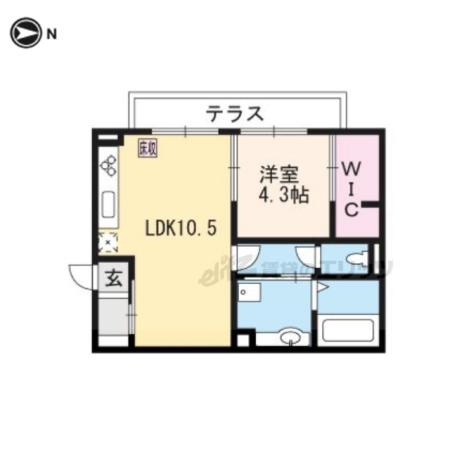 RIBERA SQUARE A棟(1LDK/1階)の間取り写真