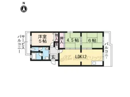 セレッソ甲西B号館(3LDK/3階)の間取り写真