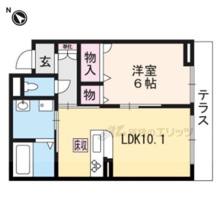 SAN FELICE(1LDK/1階)の間取り写真