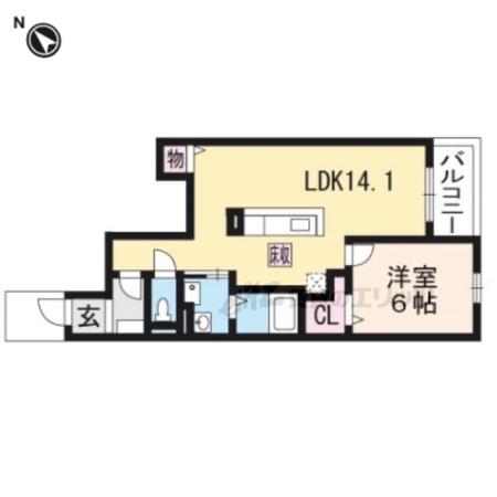 アースフィールド ハチマン(1LDK/1階)の間取り写真