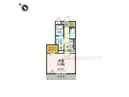 テレザート光台(1K/1階)の間取り写真