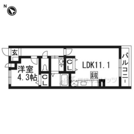 グラン シエル(1LDK/1階)の間取り写真