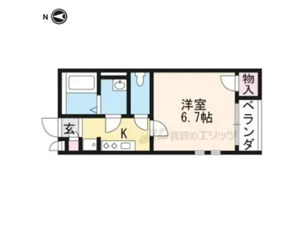 クレイノ山ノ内(1K/2階)の間取り写真