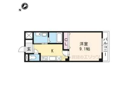 ピースフルリベラ(1K/1階)の間取り写真