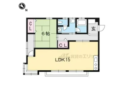 第二Nビル(1LDK/2階)の間取り写真