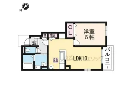 RIRIA 2(1LDK/1階)の間取り写真