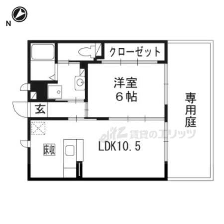 カーサ・セレス(1LDK/1階)の間取り写真