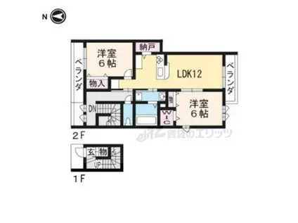 ヘーベルメゾン瀬田(2LDK/2階)の間取り写真