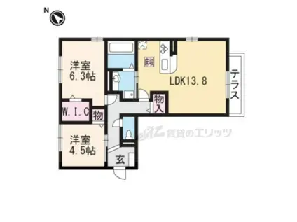 リベルタ(2LDK/1階)の間取り写真