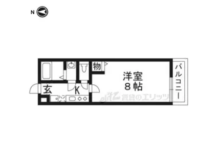 アークリード五条七本松(1K/3階)の間取り写真